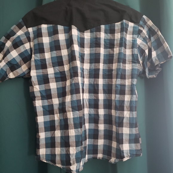 Rocksteady plaid skeleton sparrows rockabilly punk button down - Picture 2 of 4